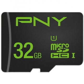 PNY Scheda di Memoria MicroSDHC Alta Prestazione 32 GB 80 MB/s Classe 10 UHS-1 U3 con Adattore