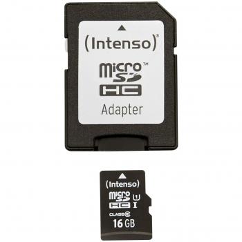 Intenso Premium Scheda di memoria MicroSDHC da 16 GB con Adattatore SD, Classe 10 UHS-I