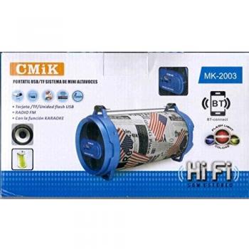 Speaker portatile Bluetooth con radio FM, ingresso USB e supporto per MP3, smartphone e tablet (blu)