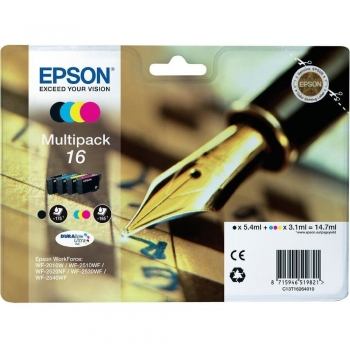 Epson C13T16264012 Inkjet Serie 16 confezione da 4: nero/ciano/magenta/giallo