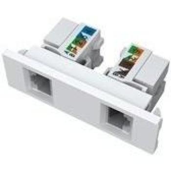 Vision Moduli di Connettività RCA per Cavo Coassiale e Segnale Video 2 RJ45 Bianco TC2 2RJ45