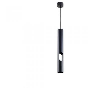 Suspension Élégante GU10 Noire avec Diffuseur Doré H40cm