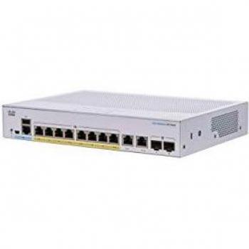 Cisco business 250 series cbs250-8pp-e-2g-eu switch gestito l2/l3 8 x 10/100/1000 (poe+) + 2 x sfp combinato poe+ (45 w) montabile su rack