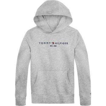Sudadera Gris Tommy Hilfiger con Capucha y Logo Bordado