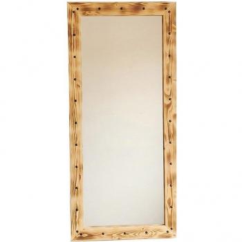 Espejo de Pino Macizo al 100% WellHome, Color Nogal