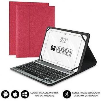 SUBBLIM Tastiera Mobile QWERTY Spagnolo Bluetooth Rosso