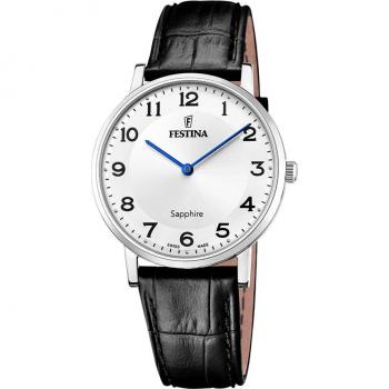 Reloj Festina F20012/5 Blanco Correa De Cuero, Hombre