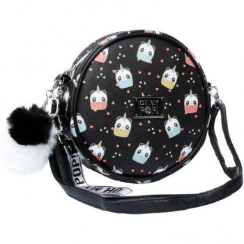 Bolso Oh My Pop! Pandicorn Redondo Pequeño Negro
