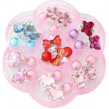 7 Pares de Pendientes Colgantes para Niños Rosa Suave Sin Piercing