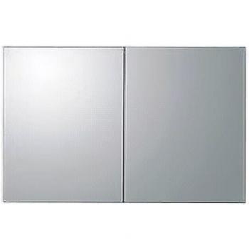 Armadio a specchio in alluminio a 2 ante con specchi interno ed esterno