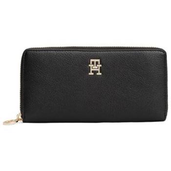 Cartera Grande Tommy Hilfiger Negra con Logotipo Metálico