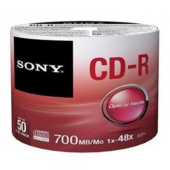 Sony CD‑R 50CDQ80SP – 50 unità, 80 min di capacità, 700 MB compressi