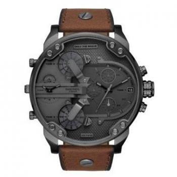 Señor diésel. Reloj cronógrafo de cuero marrón para hombre Daddy 2.0