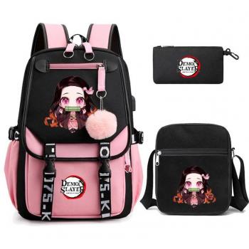 Mochilas Demon Slayer Kamado Nezuko 3 unids/set para niñas