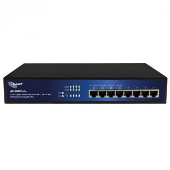 Switch di rete Allnet 8 porte PoE+ Blu e Nero