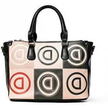 Desigual Mujer Bols_Logo Patch Safi Bolso de asa, Beige (Beige)