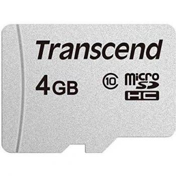 Transcend TS4GUSD300S Scheda di Memoria MicroSDXC 300S, 4 GB, Senza Adattatore, Imballaggio Standard