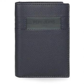 Pepe Jeans unisex 7882033 Cartera de piel Checkbox vertical con monedero Azul marino