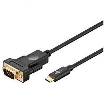 Goobay 79293 Cavo Adattatore USB-C-VGA 1080p60Hz, Nero, 1.80 m Lunghezza del Cavo