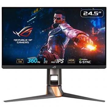 ASUS ROG Swift PG259QN Monitor Gaming 24.5”, FHD (1920x1080), Fast IPS, 360Hz, Tempo Di Risposta 1ms, HDR10, G-SYNC, Posizione Regolabile, Nero