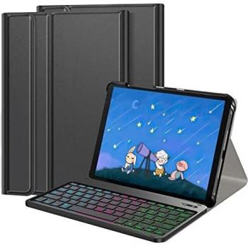 IVSOTEC Custodia con Tastiera per Lenovo M10 FHD Plus Tablet TB-X606 10.3 Pollici [Layout Italiano], Slim Cover con Rimovibile Magnetica Wireless Bluetooth Tastiera (retroilluminata), Nero