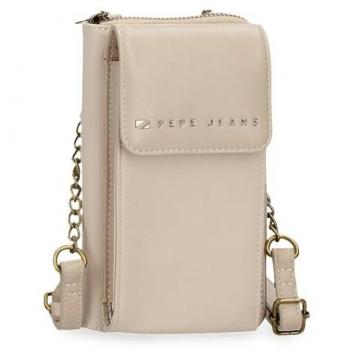 Cartera-bandolera porta móvil Pepe Jeans Morgan beige