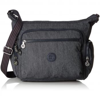 Kipling Gabbie, Bolso Bandolera para Mujer, Azul (Active Denim), 35.5 x 30 x 18.5 cm