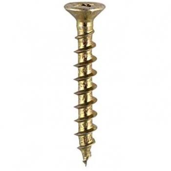 Timco 202Y Window Fabrication Screw – Countersunk, Ribbed, Ph, Single-Thread, Yellow, 4.3 × 20