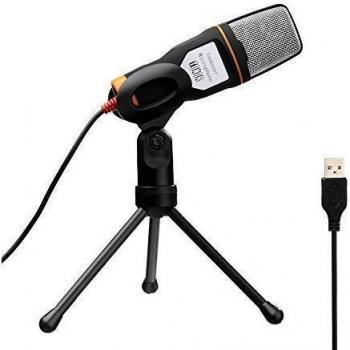 Microfono USB con supporto da tavolo per chiamate Skype e registrazione audio