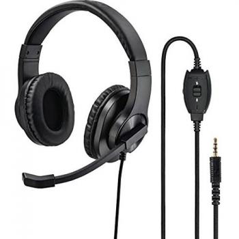 Hama neu Computer Cuffie Over Ear via cavo Stereo Nero regolazione del volume, Muto