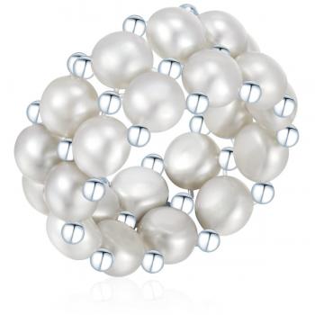 Anillo Valero Perlas Plata Blanca