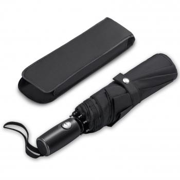 Leebotree Paraguas de Viaje Plegable Clásico Sistema automático de apertura Tela impermeable y muy resistente 210T. Fácil transporte. (Negro)