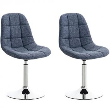 Set de 2 sillas Lounge Emil en tela azul