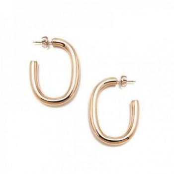 Pendientes Pertegaz colección Criollas 40mm aros ovales gruesos lisos rosados cierre presión