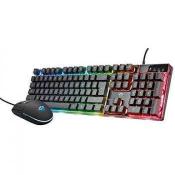 Trust Gaming GXT 838 Azor Mouse e Tastiera Gaming, Layout Italiano QWERTY, USB, Anti-ghosting, Tastiera Retroilluminata LED RGB, Mouse Gaming 800-3000 DPI