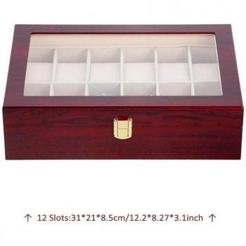 Caja de Almacenamiento para Relojes de Madera con 10 Ranuras
