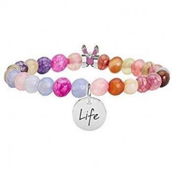 Pulsera elástica de ágata multicolor de acero para mujer Kidult 231533