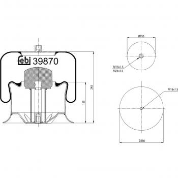FEBI BILSTEIN 39870 Fole, suspensão pneumática