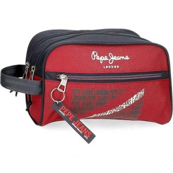 Pepe Jeans Neceser Clark doble compartimento adaptable rojo