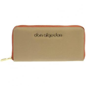 Monedero Don Algodón beige con cremallera