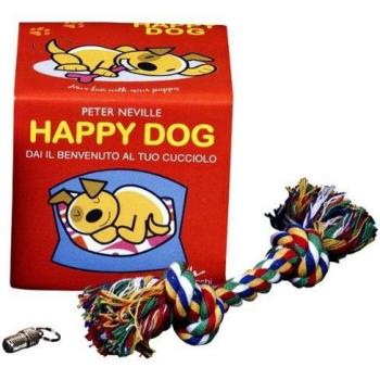 Happy dog. Dai il benvenuto al tuo cucciolo. Con gadget