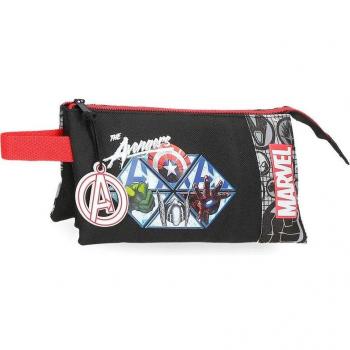 Estuche Avengers Heroes Tres Compartimentos Negro