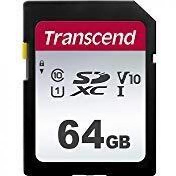 Transcend TS64GSDC300S Scheda di Memoria SDXC da 64 GB, Imballaggio Standard, 300S, Standard