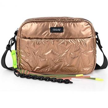 Bolso Bandolera Meilen Bronce de Doble Cierre