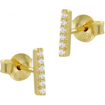 Pendientes Itemporality Mini Oro y Plata con Circonita Blanca