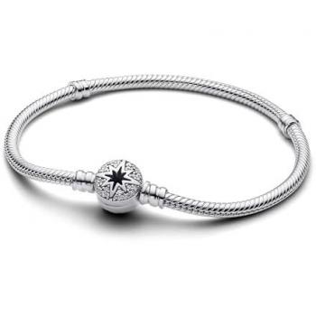 Pandora Pulsera Moments Cadena de Serpiente Con Cierre de Estrella Polar | 19 cm