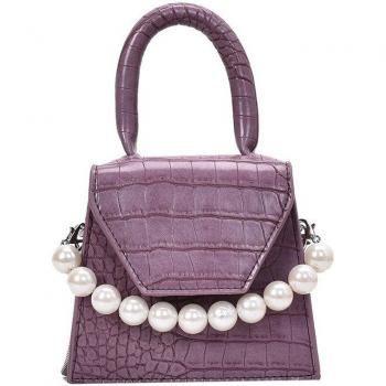 Bolso cruzado de cuero texturizado con diseño de piedra para mujer