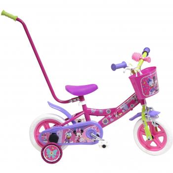Bicicleta niño Disney Minnie con barra de aprendizaje, rosa 2-4 años, medida 10