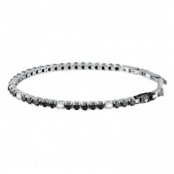 Maserati Jewels Pulsera Hombre de Acero, circonitas, IP negro