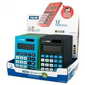 Pack de 12 calculadoras, 8 dígitos, multicolor